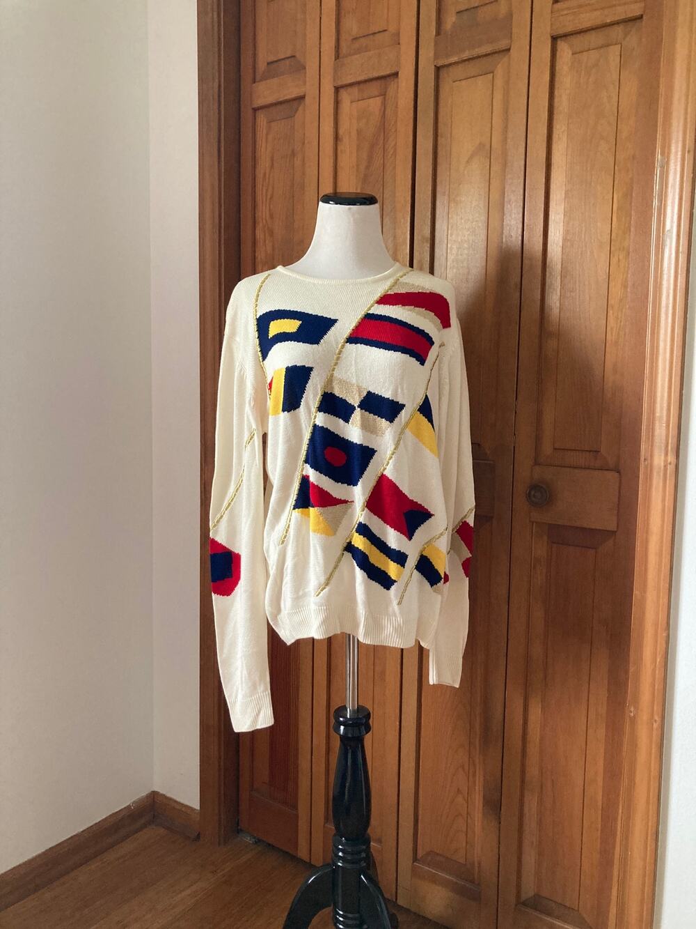Vintage Liz  Claiborne Abstract Pullover Sweater, Size M